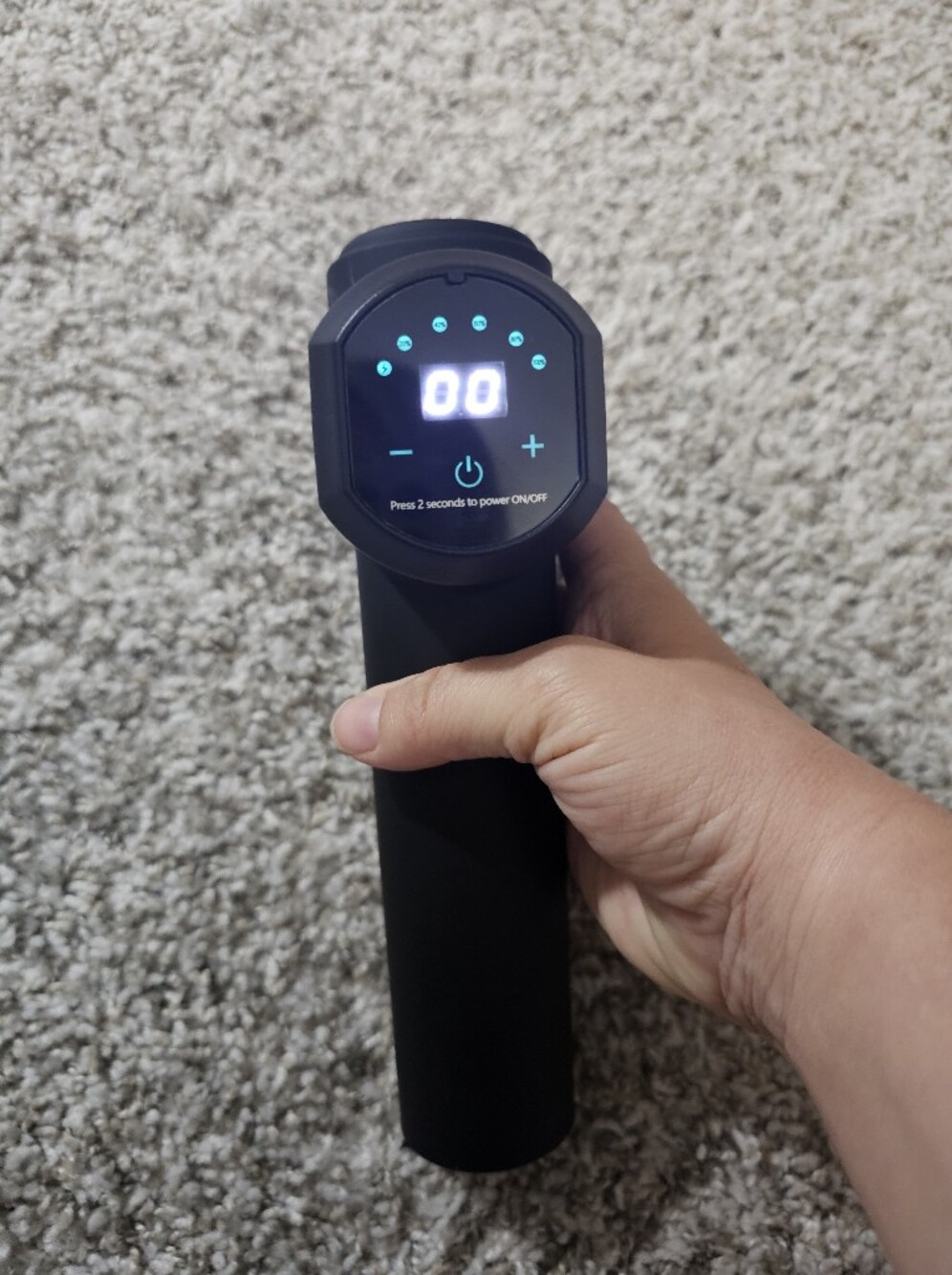 Black Digital Handheld Massage Gun with LED Display